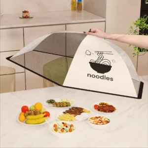 Lồng Bàn Vải Gấp Gọn 78 × 78 × 25 cm Đậy Mâm Cơm, Chống Bụi, Ruồi Muỗi