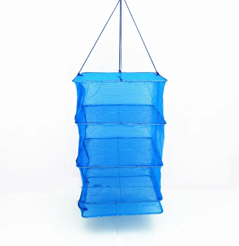 Lồng Lưới Phơi Cá Khô, Rau Củ 4 Tầng 35 × 35 × 65 cm Có Khóa Kéo, Treo Gọn