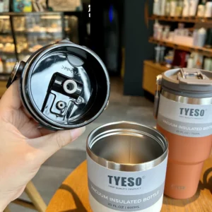 Ly Giữ Nhiệt Tyeso V2 600 ml Có Quai Cầm, Nắp Bật Kèm Ống Hút
