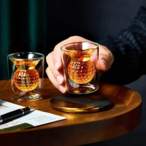 Ly Thủy Tinh 2 Lớp Hình Quả Bóng Bên Trong 50 ml, Borosilicate, Uống Cà Phê, Rượu