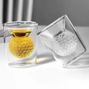 Ly Thủy Tinh 2 Lớp Hình Quả Bóng Bên Trong 50 ml, Borosilicate, Uống Cà Phê, Rượu