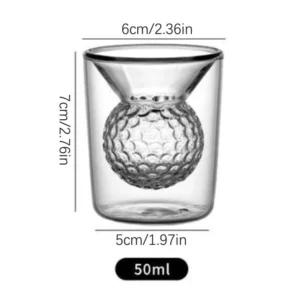 Ly Thủy Tinh 2 Lớp Hình Quả Bóng Bên Trong 50 ml, Borosilicate, Uống Cà Phê, Rượu