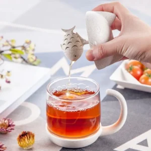 Ly Thủy Tinh Pha Trà Nắp Hình Mèo Kèm Lõi Lọc Trà 260 ml