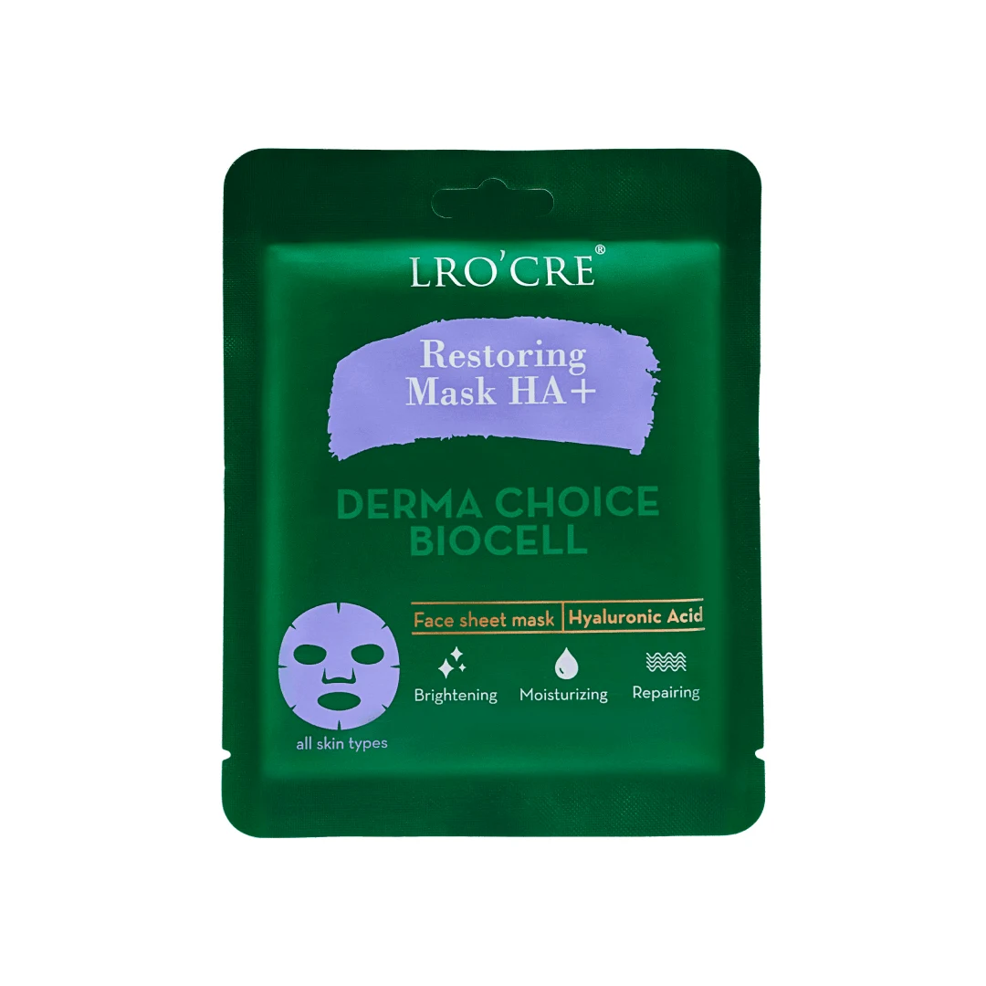 Mặt Nạ Giấy Bio Cellulose Lro'Cre Restoring Mask HA+, Hộp 5 Miếng 125 g