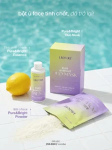 Bộ Mặt Nạ Ủ Bột Lro'Cre Pure & Bright Duo Mask 110 g, Bột Và Tinh Chất