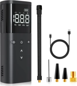 Máy Bơm Lốp Không Dây Cầm Tay CZCQ-101 60 W Màn Hình Số, Tự Ngắt, Có Đèn, Sạc Dự Phòng
