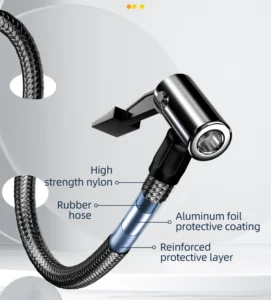 Máy Bơm Lốp Ô Tô Màn Hình Số 25 L/Phút, Tự Ngắt Theo Áp Suất Cài, Có Đèn, Dùng Nguồn 12 V