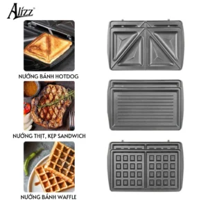 Máy Nướng Bánh Kẹp Đa Năng 3 Khuôn Alizz AL-13566 760 W