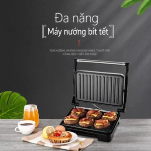 Máy Nướng Bít Tết 2 Mặt ALIZZ-15193 1000 W, Khay Chống Dính, Nướng Thịt, Bánh Mì Kẹp