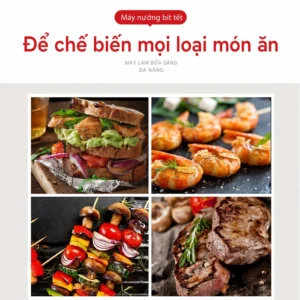 Máy Nướng Bít Tết 2 Mặt ALIZZ-15193 1000 W, Khay Chống Dính, Nướng Thịt, Bánh Mì Kẹp