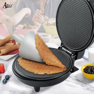 Máy Nướng Vỏ Bánh Ốc Quế ALIZZ AL-15076 1200 W, Núm Chỉnh Nhiệt, Kèm Khuôn Cuộn, Có Hóa Đơn