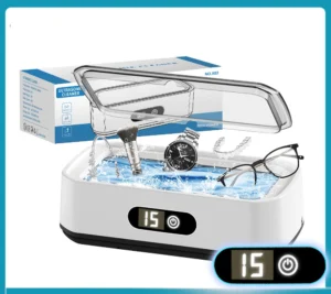 Máy Rửa Siêu Âm Làm Sạch Trang Sức, Mắt Kính, Đồng Hồ 650 ml Màu Trắng