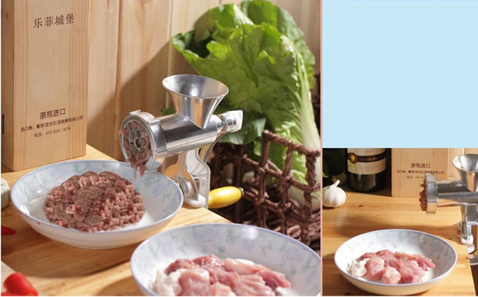Máy Xay Thịt Quay Tay Hợp Kim Nhôm Đế Kẹp Bàn, Kèm Mặt Lưới Và Lưỡi Dao, Nặng 1,3 kg