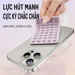 Miếng Hút Chân Không Silicone 2 Mặt 40 Giác Hút Dán Lưng Điện Thoại 6,5 × 10 cm