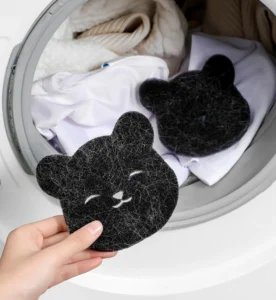Miếng Lọc Xơ Vải Hình Gấu Bỏ Lồng Máy Giặt, Gom Lông Thú, Tóc, Dùng Lại Nhiều Lần