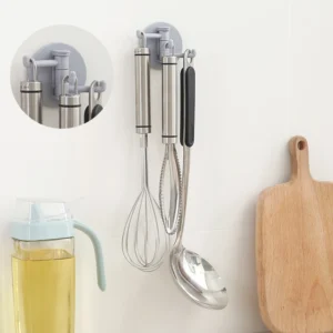 Móc Dán Tường Mini 3 Nhánh Xoay 5,8 cm, Treo Chìa Khóa, Dây Sạc, Khăn