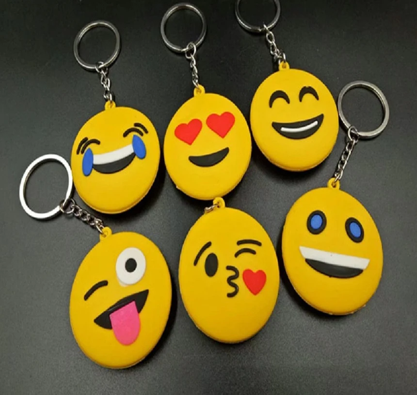 Móc Khóa Mặt Cười Nhựa Dẻo 4,8 cm Nhiều Biểu Cảm, Treo Chìa Khóa, Balo, Mẫu Ngẫu Nhiên