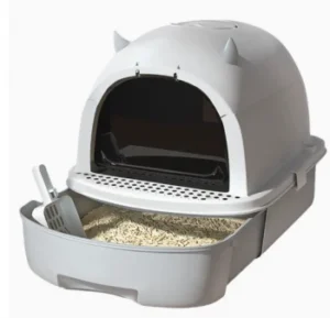 Nhà Vệ Sinh Cho Mèo Dạng Kín Hình Quỷ Nhỏ 52 × 40 × 41 cm, Thành Cao Chống Văng Cát