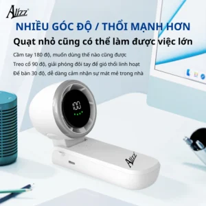 Quạt Cầm Tay Gấp Gọn ALIZZ AL-14056 Màn Hình Số, Pin 4000 mAh, Sạc Type-C