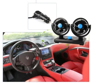 Quạt Đôi Ô Tô 12 V Cắm Tẩu Mitchell 2 Trong 1, Hai Đầu Quạt Xoay 360°, Có Hóa Đơn