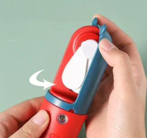 Quạt Mini Cầm Tay Phun Sương 2 Trong 1 Pin Sạc USB, Cánh Mềm, Tai Gấu, Màu Ngẫu Nhiên