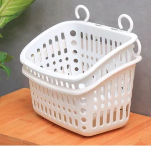 Rổ Nhựa Treo Đựng Đồ Có 2 Móc Treo, Loại Lớn Cho Nhà Tắm, Nhà Bếp