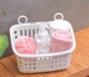Rổ Nhựa Treo Đựng Đồ Có 2 Móc Treo, Loại Lớn Cho Nhà Tắm, Nhà Bếp