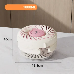 Rổ Rửa Trái Cây Có Nắp 1000 ml, Tay Cầm Gập, Kiêm Hộp Bảo Quản