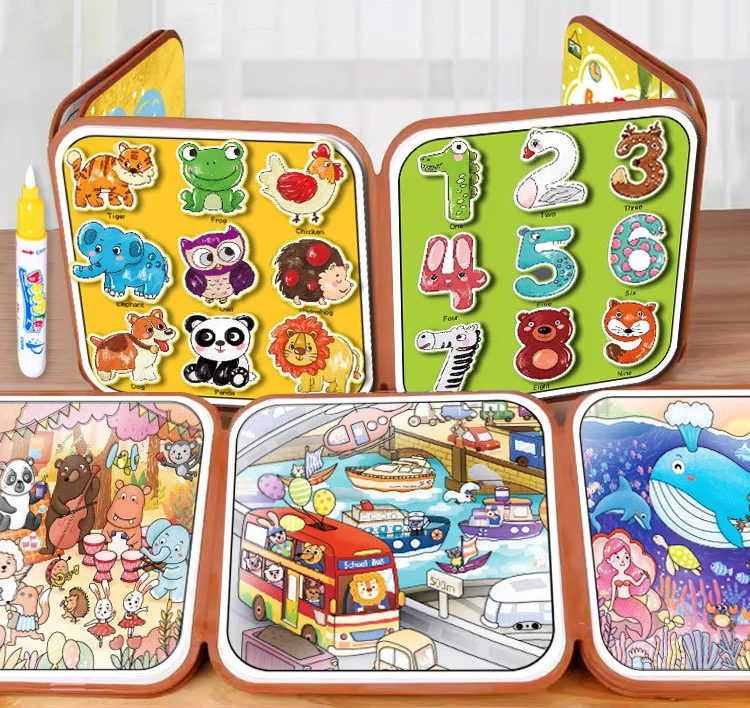 Sách Tô Màu Nước Và Bóc Dán Sticker 2 Trong 1 Cho Bé 2 - 7 Tuổi