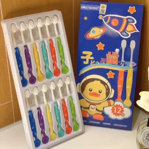 Set 12 Bàn Chải Đánh Răng Cho Bé Sweet&Coco Đầu Lông Mềm, Hộp Giấy Màu Xanh