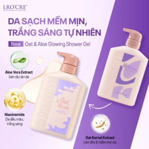 Sữa Tắm Sáng Da Lro'Cre Oat & Aloe Glowing Shower Gel 400 g