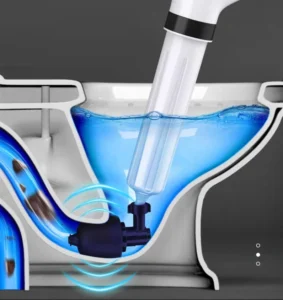 Súng Thông Tắc Bồn Cầu Khí Nén Hình Chữ T Kèm 3 Đầu Thông