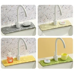 Tấm Silicone Lót Vòi Nước Bồn Rửa 30 × 11 cm Thoát Nước, Chống Đọng, Chống Mốc