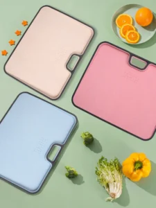 Thớt Nhựa Sợi Lúa Mạch 2 Mặt 34 × 28 × 2 cm, Có Tay Cầm, Rãnh Chống Tràn
