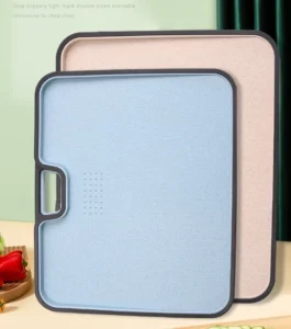 Thớt Nhựa Sợi Lúa Mạch 2 Mặt 34 × 28 × 2 cm, Có Tay Cầm, Rãnh Chống Tràn