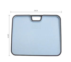 Thớt Nhựa Sợi Lúa Mạch 2 Mặt 34 × 28 × 2 cm, Có Tay Cầm, Rãnh Chống Tràn