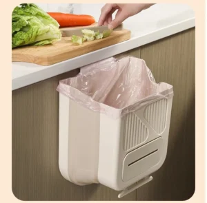 Thùng Rác Treo Cánh Tủ Bếp 4 L Gấp Gọn 20 × 25 × 12 cm, Có Khe Rút Túi Rác