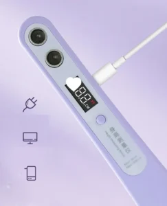 Thước Đo Chiều Cao Điện Tử Siêu Âm Đo Tới 2 m, Màn Hình Số, Sạc USB, 23 × 5,6 × 3,5 cm