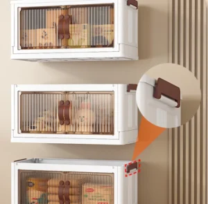 Tủ Nhựa Gấp Gọn 5 Tầng Có Bánh Xe, Cửa Mở Trước, Đựng Quần Áo, Đồ Chơi