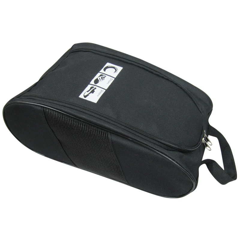 Túi Đựng Giày Dép Du Lịch Màu Đen Có Quai Xách, Khóa Kéo 33 x 12 x 23 cm