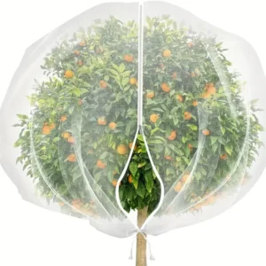 Túi Lưới Trùm Cây Chắn Côn Trùng, Chim 0,7 × 1 m Có Khóa Kéo, Dây Rút