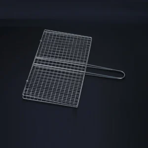 Vỉ Kẹp Nướng Thịt Inox 35 × 20 cm Có Tay Cầm